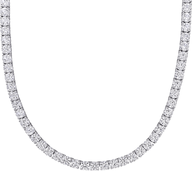 Lab Grown White Sapphire Tennis Necklace (33 ct. t.w.) in Sterling Silver, 18" (Also Available in 18k Gold Plated over Sterling Silver)