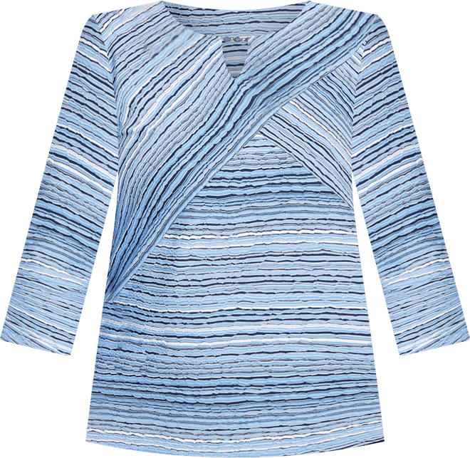 Petite Spliced Textured Stripe Knit Top