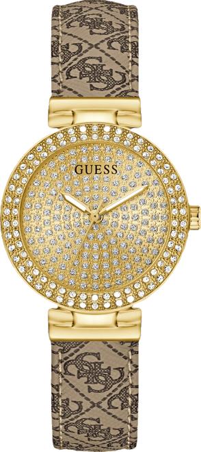 Women's Beige Gold Tone Analog Watch, 32mm