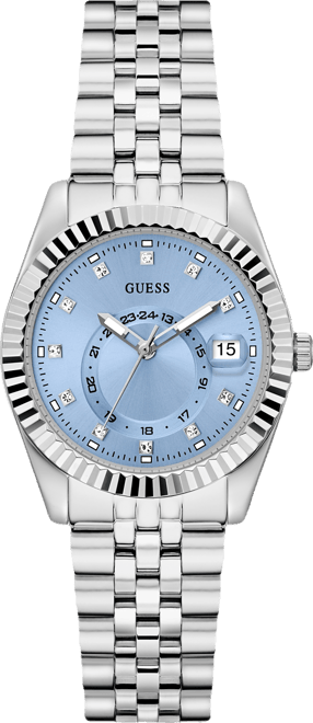 Women's Silver Tone Multi-function Date Watch, 34mm