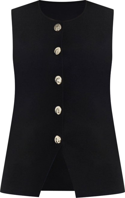 Women's Crew Neck Sweater with Button Detail