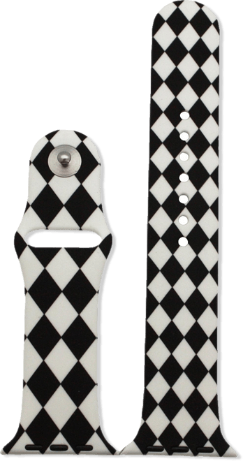 Checkered Printed Silicone Apple Watch Band