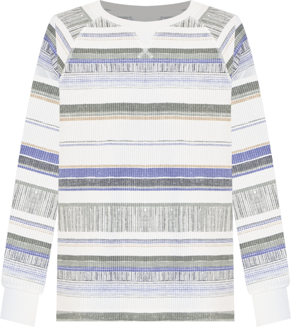 Men's Striped Waffle-Knit Thermal Shirt, Macy's Exclusive