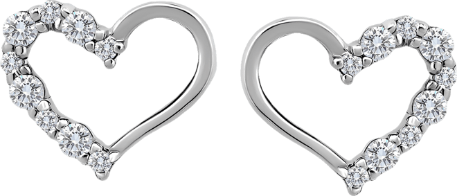 Cubic Zirconia Open Heart Stud Earrings in 18k Rose Gold-Plated Sterling Silver, Macy's Exclusive (Also available in Yellow Gold and Ste