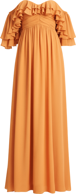 Women's Kaela Brickwork Off Shoulder Chiffon Maxi Dress