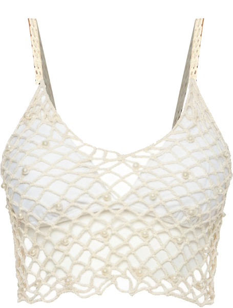 Women's Crochet Pearl Detail Cover Up Top