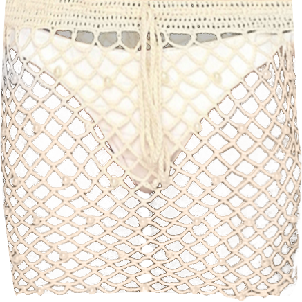 Women's Crochet Pearl Detail Cover Up Mini Skirt