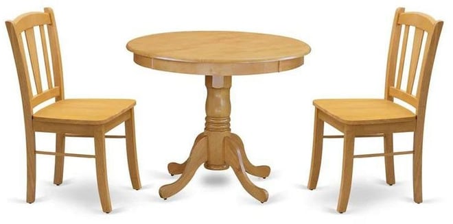 3-Piece Dinette Room Set- 2 Kitchen Dining Chair and Wooden Dining Table