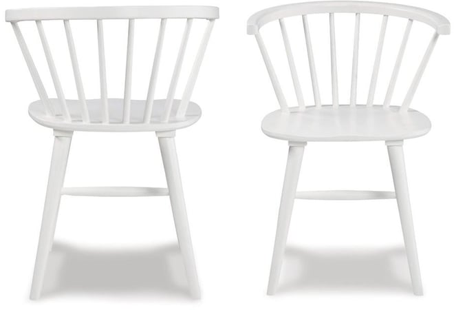 Alwynn White and Natural Wood 5-Pc Dining Set, Table with 4 Windsor Chairs