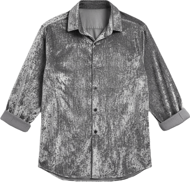 Men's Solid Velvet Shirt