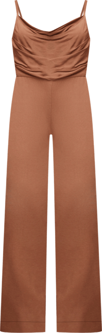 Women's Draped Neckline Long Jumpsuit