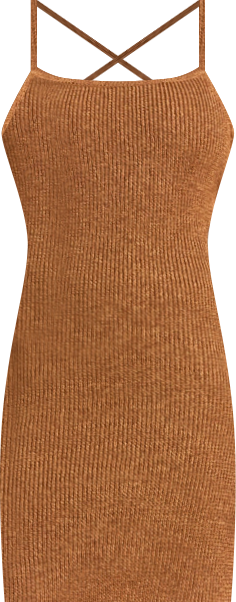 Women's Cross-Back Detail Lurex Knit Dress