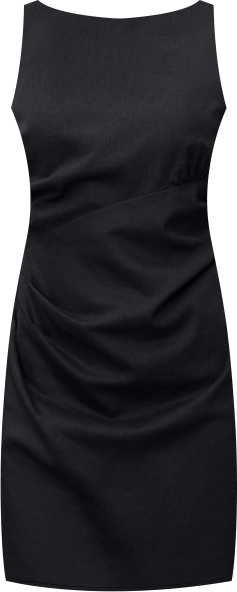 Women's Short Draped Linen Dress