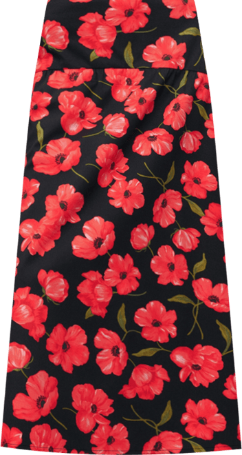 Women's Floral-Print Flared Skirt