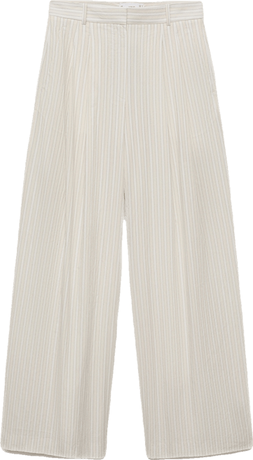 Women's Striped Wide Leg Cotton Pants