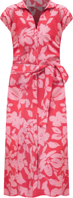 Women's Floral Print Shirt Dress