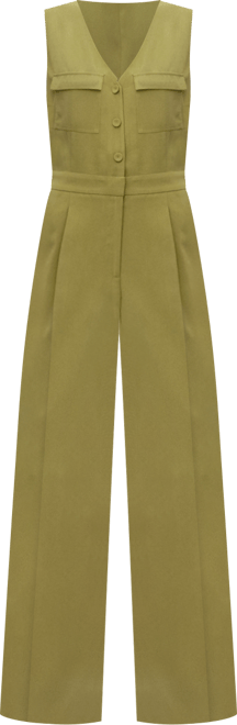 Women's Long Chest-Pocket Jumpsuit