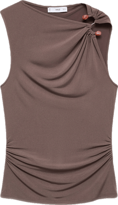 Women's Jewel Detail Ruched Top