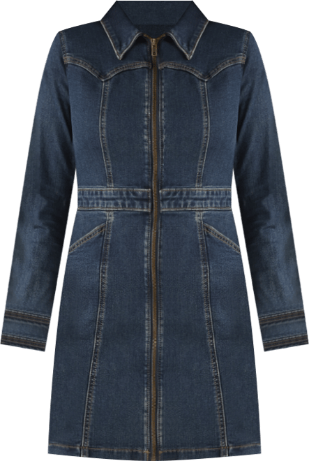 Women's Retro Denim Bodycon Mini Dress