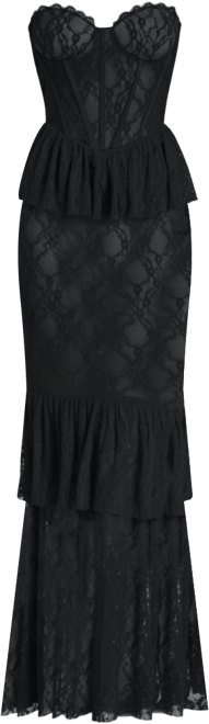 Women's Quennell Black Lace Corset Maxi Dress