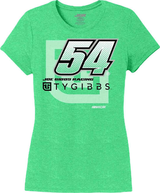 Women's Heather Green Ty Gibbs Name Number Scoop Neck T-Shirt