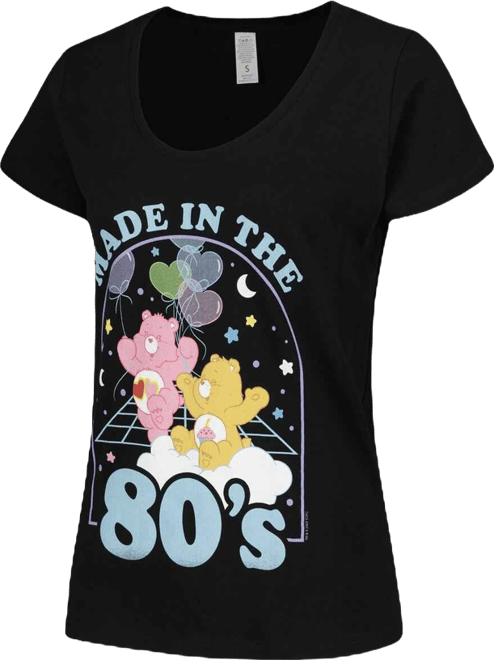 Women's Black Care Bears Made in the '80s Scoop Neck T-Shirt