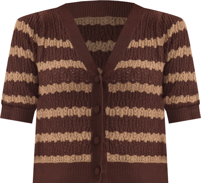 Women's Short Sleeve Crochet Cardigan