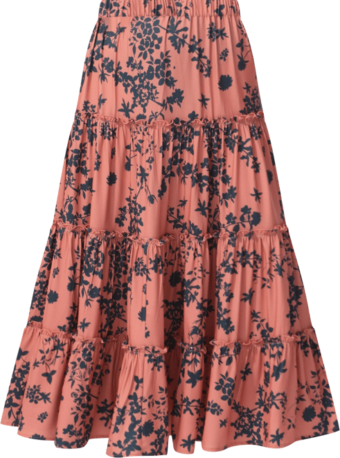 Women's Tiered Midi Skirt