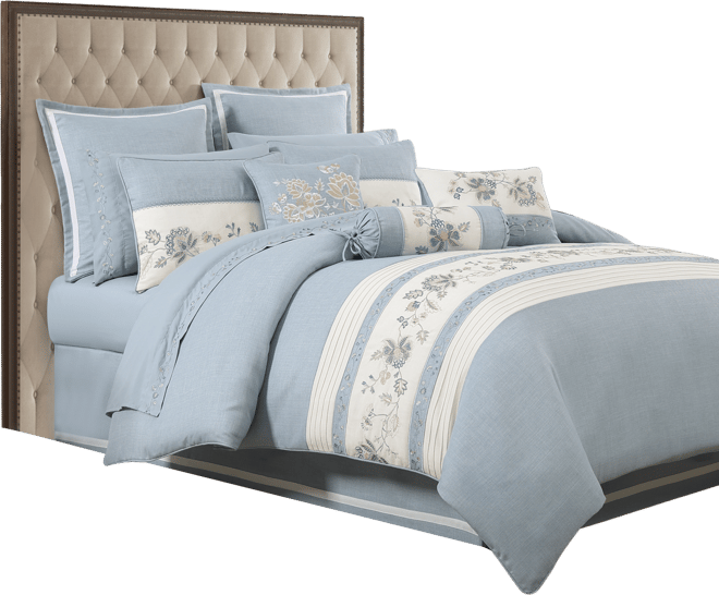 Garden Bloom Embroidered 4-Pc. Comforter Set, California King