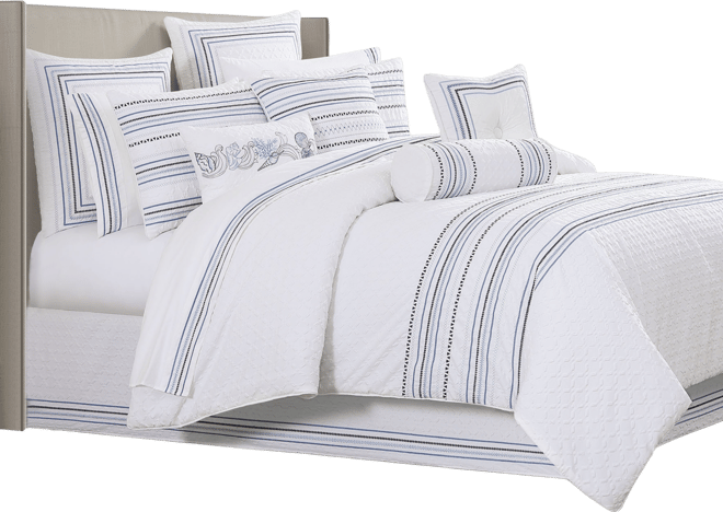 Bayside Embroidered 4-Pc. Comforter Set, King