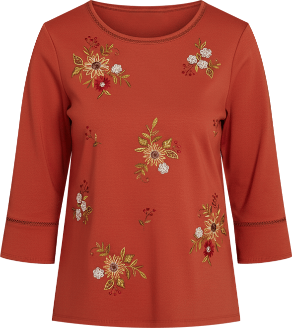 Women's Classic Tossed Floral Flutter Sleeve Top