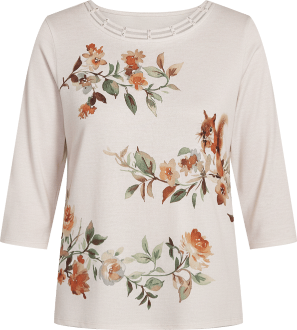 Women's Classic Floral Squirrel Harvest Top