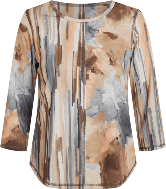 Women's Classic Spliced Floral Stripe Top