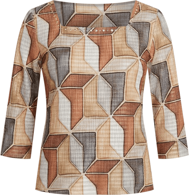Women's Classic Stained Glass Square Neck Top