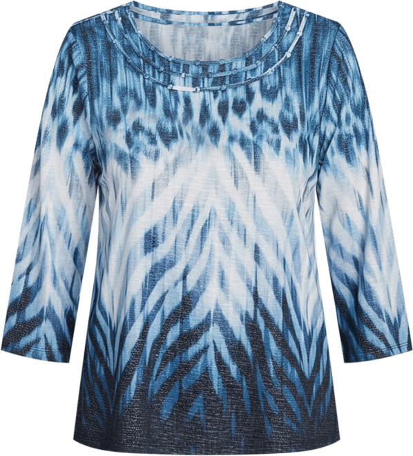 Women's Classic Ombre Animal Skin Three Quarter Sleeve Top
