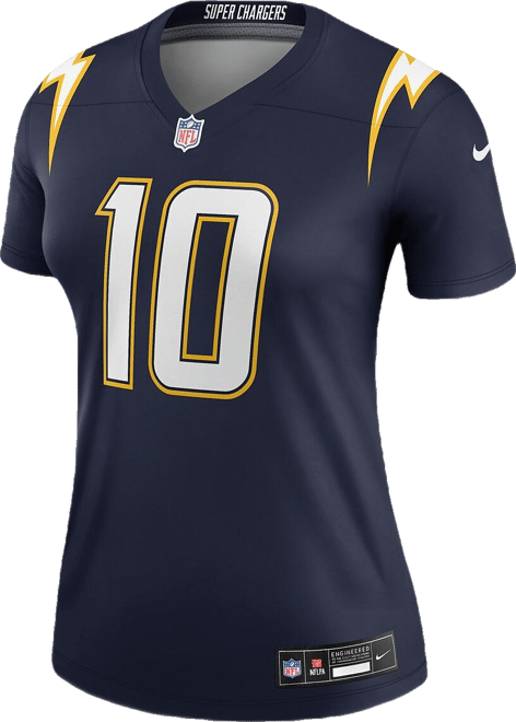 Women's Justin Herbert Navy Los Angeles Chargers Alternate Super Chargers Legend Player Performance Top