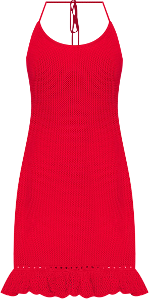 Crochet Halter Mini Dress