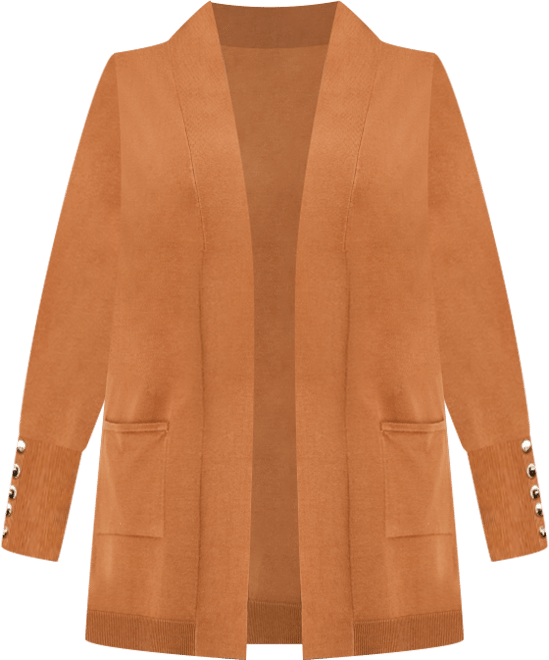 Plus Size Open-Front Long-Sleeve Cardigan, Exclusively at Macy's