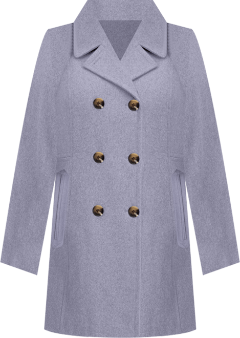 Petite Double-Breasted Peacoat, Exclusively at Macy's
