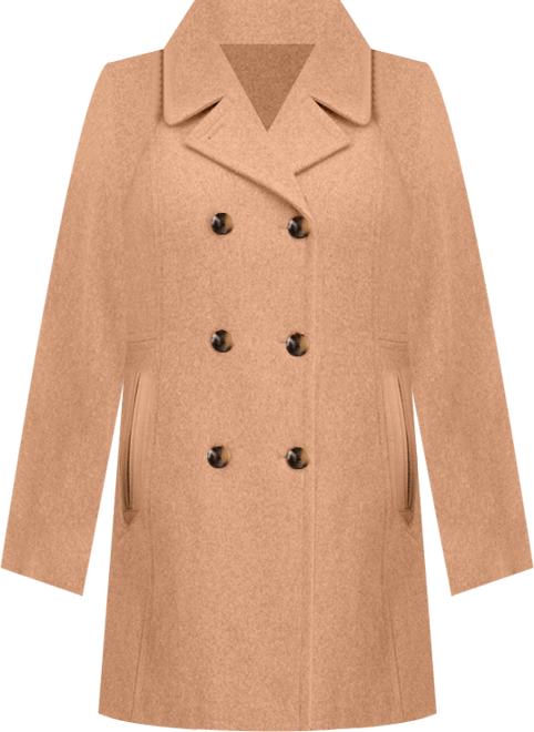 Petite Double-Breasted Peacoat, Exclusively at Macy's