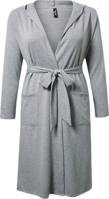 Plus Size - Lightweight French Terry Hooded Sleep Robe - Torrid