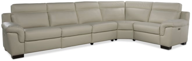 Julius Ii 5-Pc. Leather L Sectional with 3 Power Recliners, Macy's Exclusive