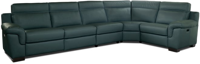 Julius Ii 5-Pc. Leather L Sectional with 3 Power Recliners, Macy's Exclusive
