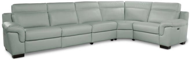 Julius Ii 5-Pc. Leather L Sectional with 3 Power Recliners, Macy's Exclusive
