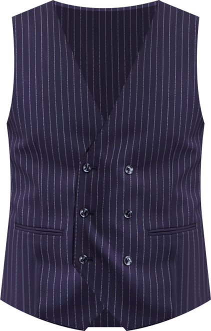 Men's Classic-Fit Pinstripe Double-Breasted Suit Separate Vest