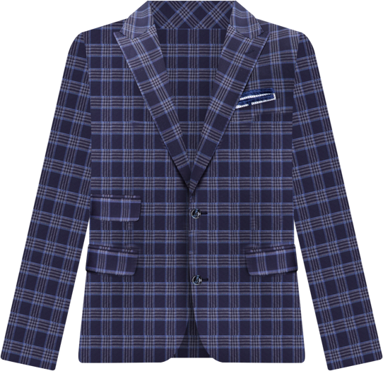 Men's Classic-Fit Blue Plaid Suit Separate Jacket