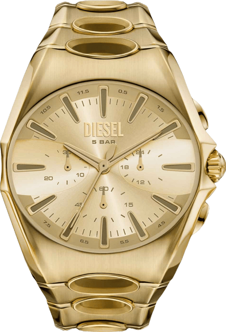 Men's D-Curve Quartz Chronograph Gold Stainless Steel Watch, 48mm