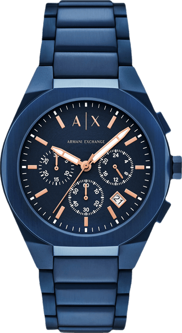 Men's Sync Quartz Chronograph Blue Stainless Steel Watch, 42mm