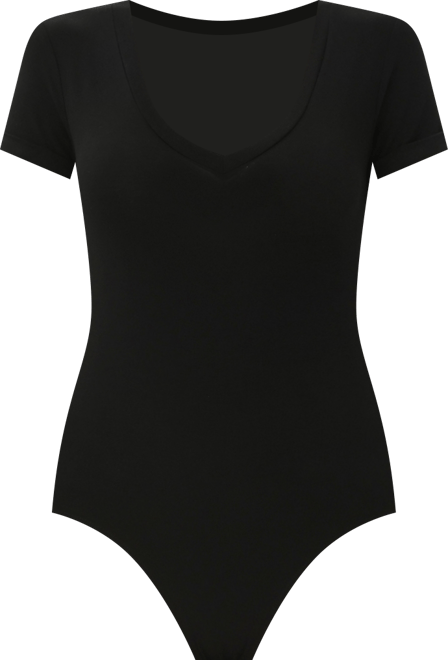 Women's V-neck Basic Bodysuit Top
