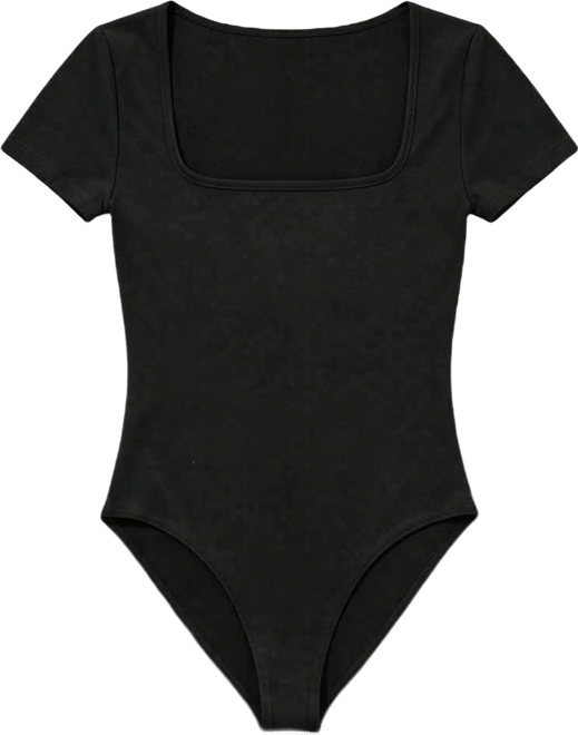 Women's Square Neck Basic Bodysuit Top